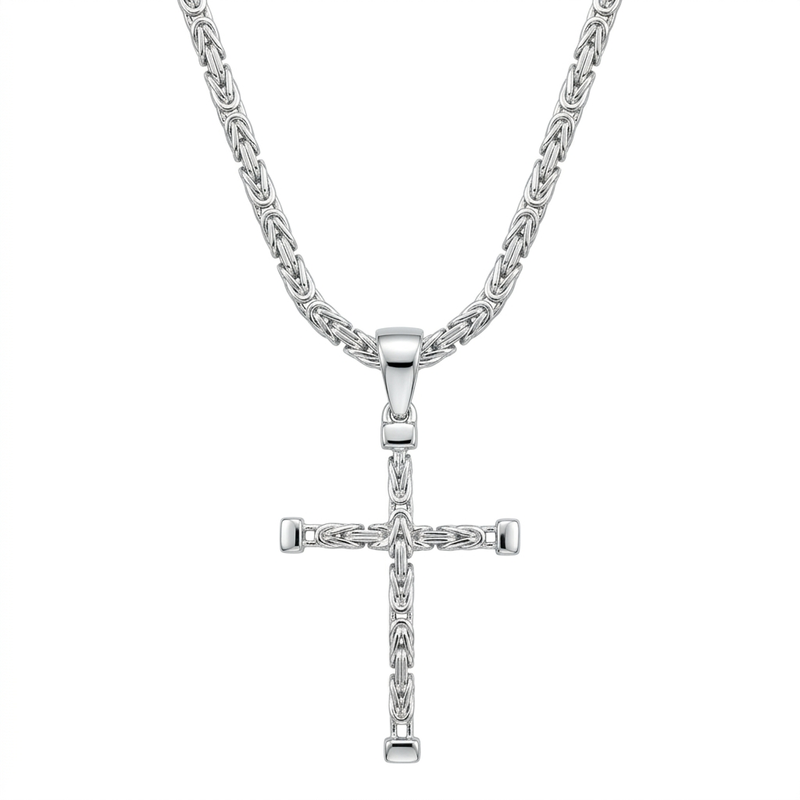 3mm Kreuzanhänger Königskette - 925er Silber