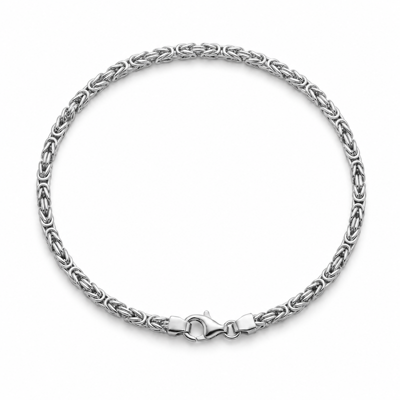 KÖNIGSARMBAND 2,2 MM BREIT - 925ER SILBER - RHODINIERT