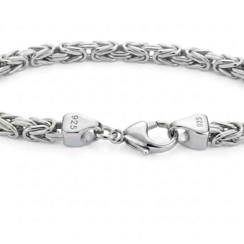 KÖNIGSARMBAND 5MM BREIT - 925ER SILBER - RHODINIERT
