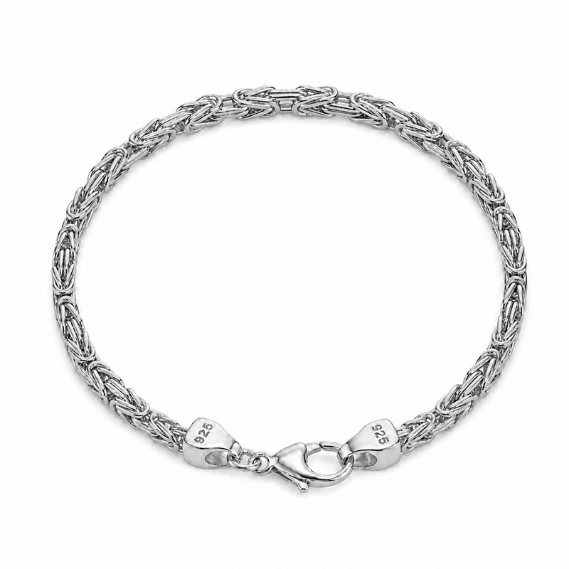 KÖNIGSARMBAND 3 MM BREIT - 925ER SILBER - RHODINIERT