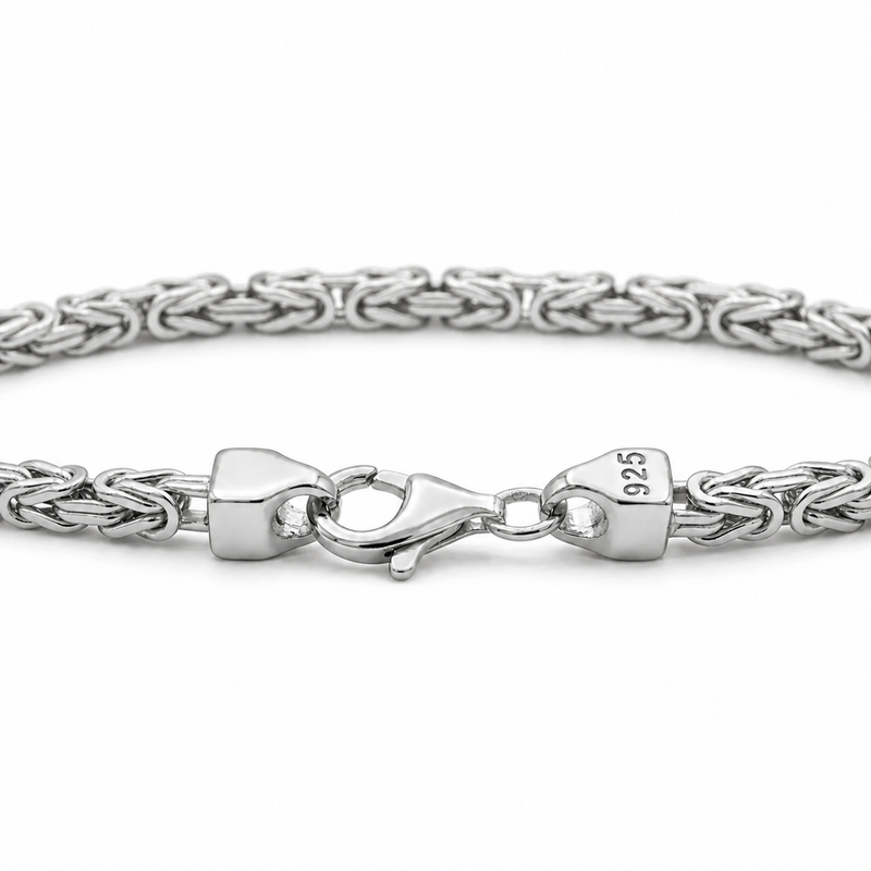 KÖNIGSARMBAND 2,2 MM BREIT - 925ER SILBER - RHODINIERT