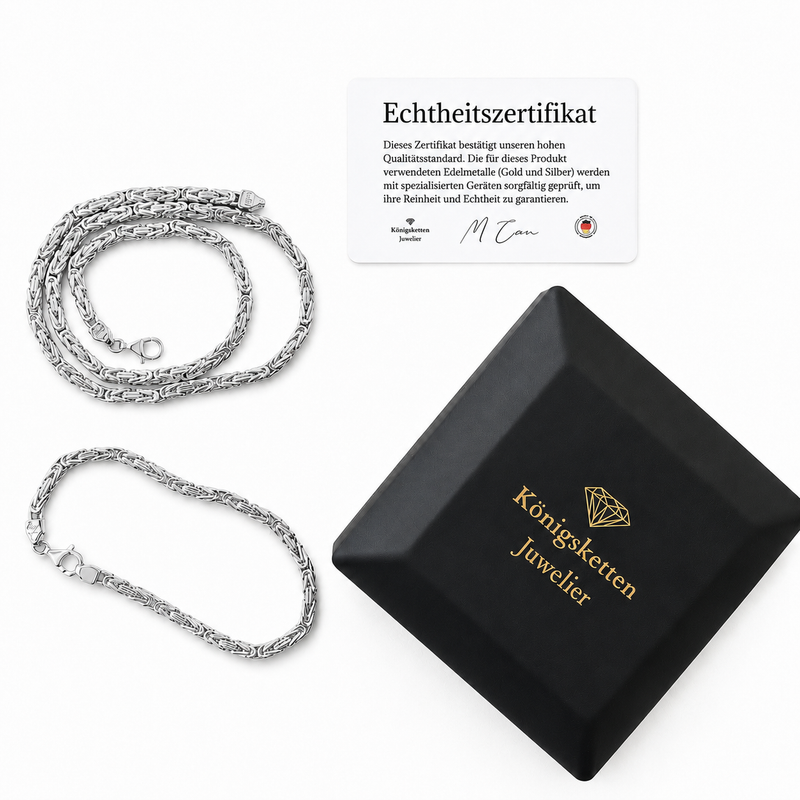 KÖNIGSKETTEN SET 5MM – HALSKETTE + ARMBAND – 925ER SILBER