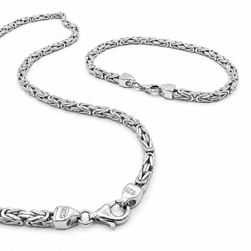 KÖNIGSKETTEN SET 5MM – HALSKETTE + ARMBAND – 925ER SILBER