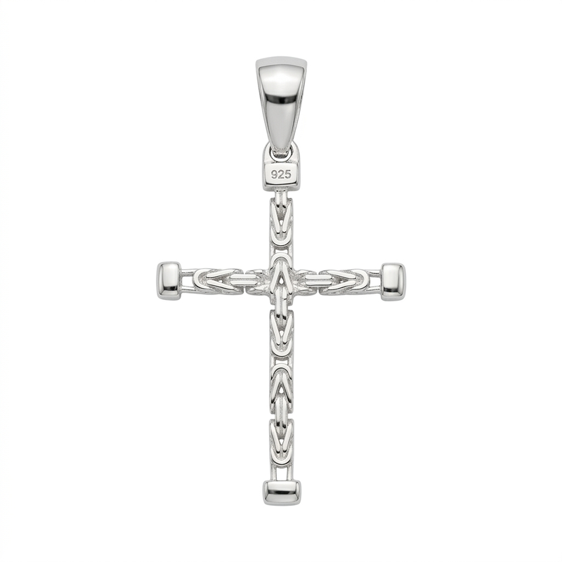 3mm Kreuzanhänger Königskette - 925er Silber