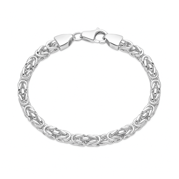 Königsarmband 5mm breit - 925er Silber - rhodiniert