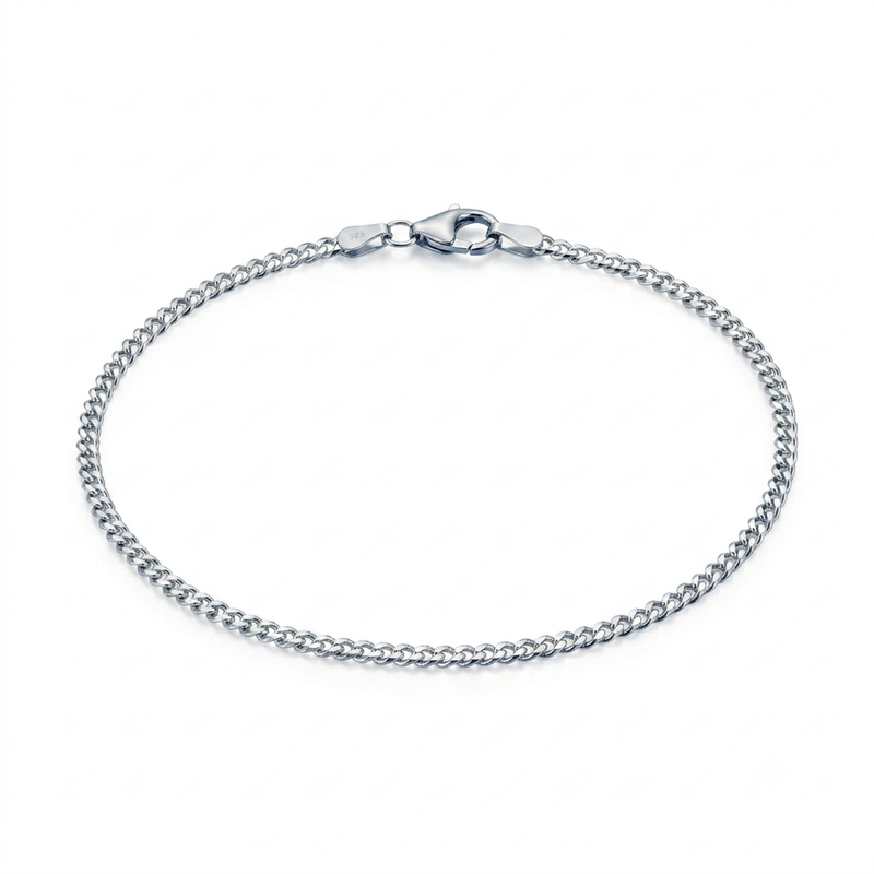 Armband Panzer 3.6mm 925 Silber Rhodiniert