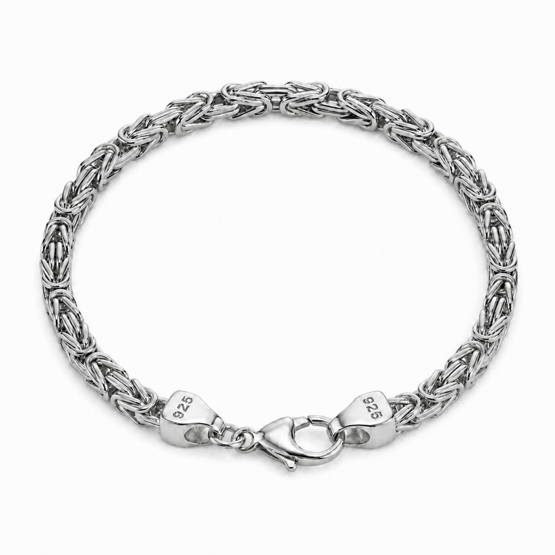 KÖNIGSARMBAND 5MM BREIT - 925ER SILBER - RHODINIERT