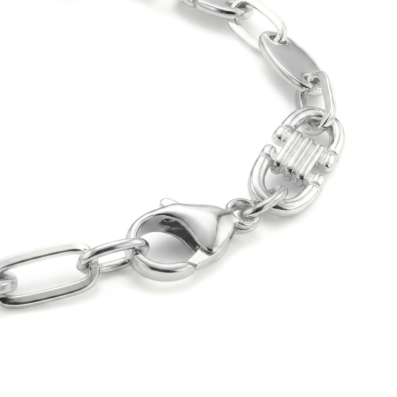 PLATTENARMBAND 8MM BREIT - 925ER SILBER