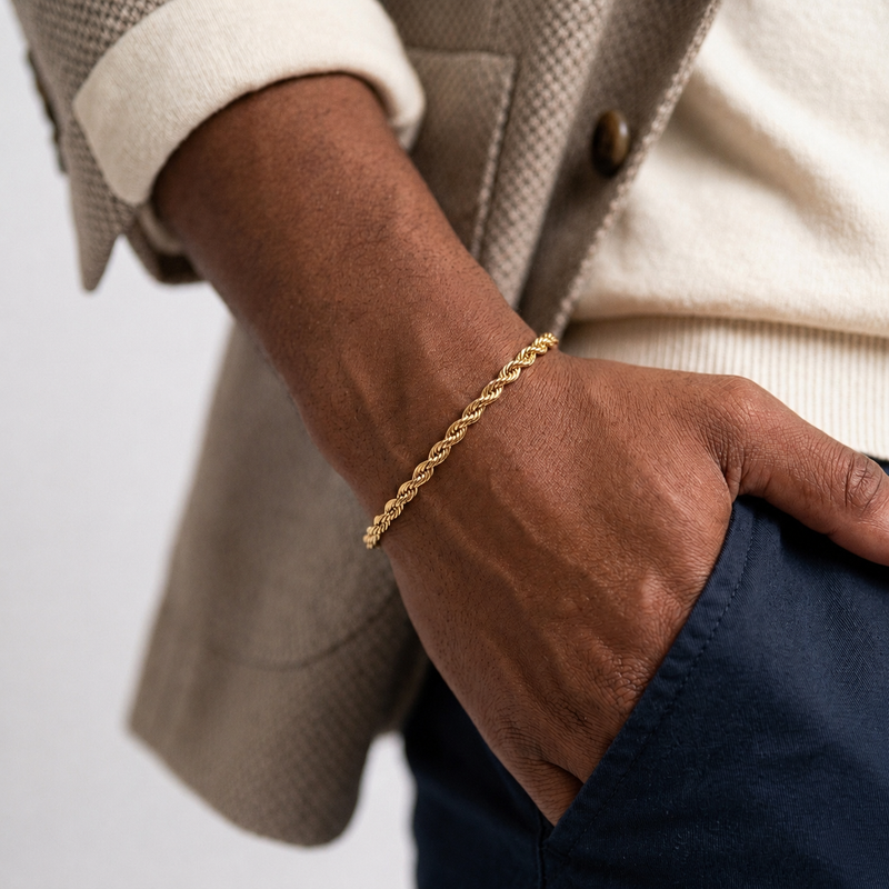 Armband Kordel 4mm - 333er Gold