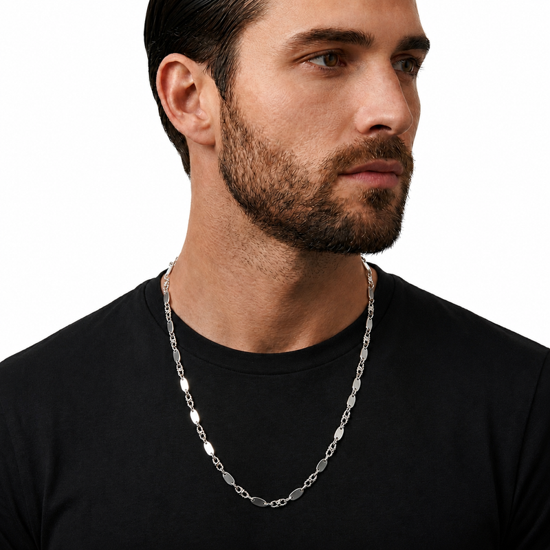 PLATTENKETTE 6MM BREIT - 925ER SILBER