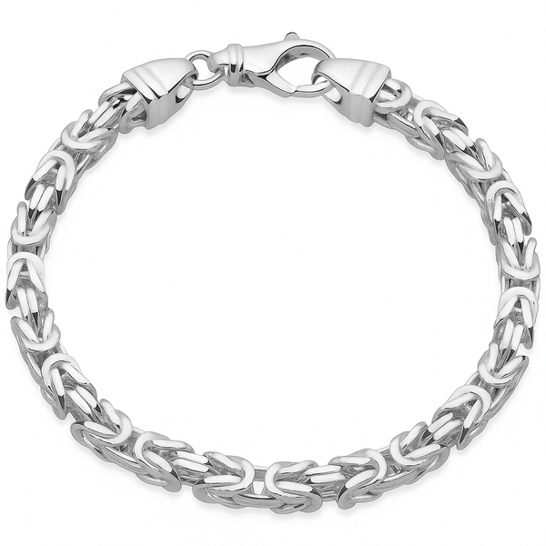 Königsarmband 5mm breit - 925er Silber - rhodiniert